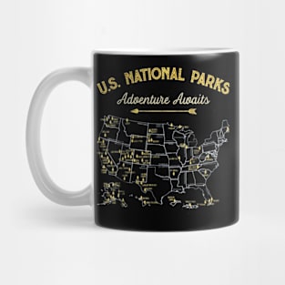 Us National Parks Maps Mug